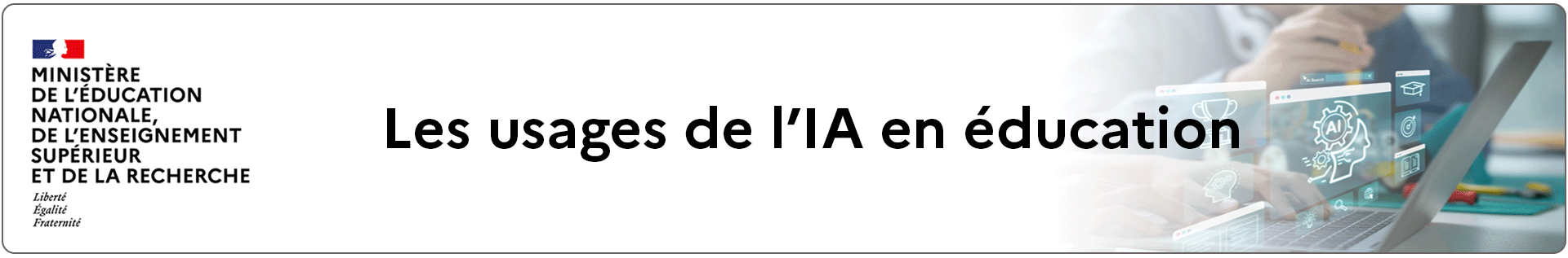 Bannière Les usages de l’IA en éducation