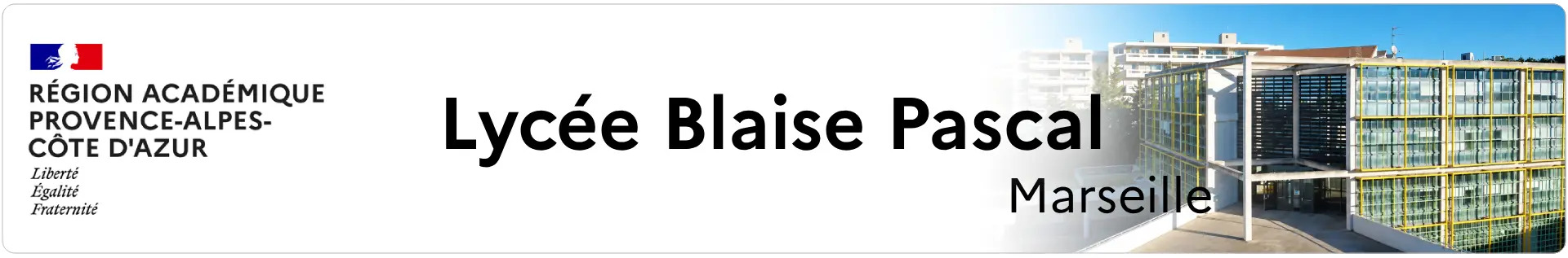 Bannière Provence-Alpes-Côte d'Azur - Lycée Blaise Pascal - Marseille