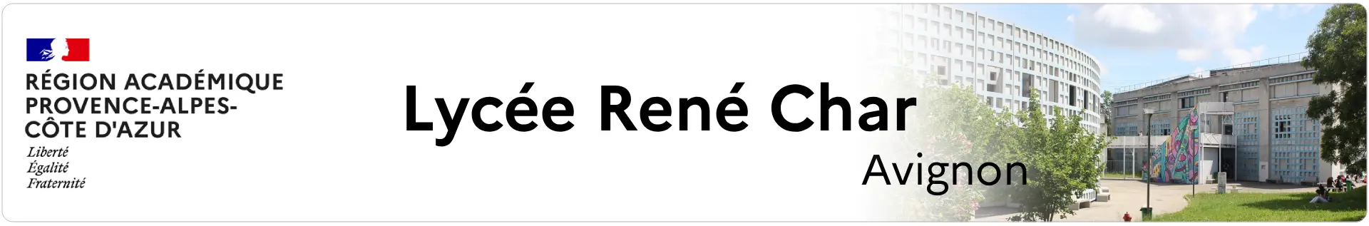 Bannière Provence-Alpes-Côte d'Azur - Lycée Polyvalent René Char - Avignon