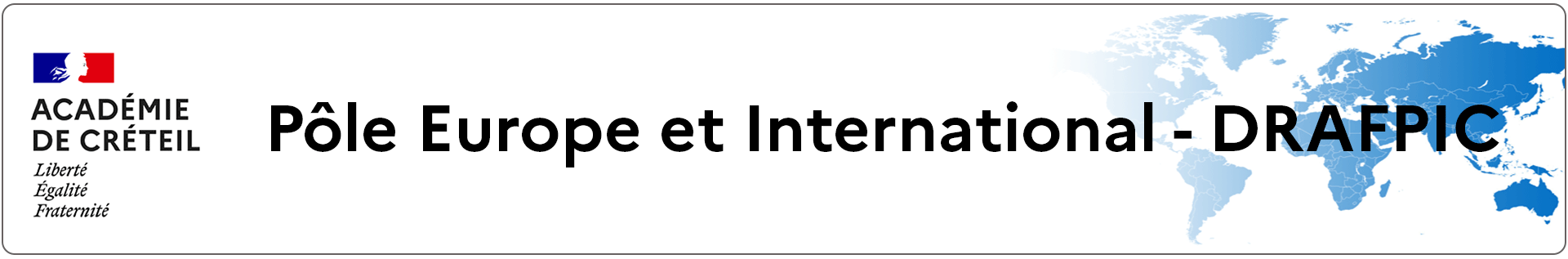 Bannière Pôle Europe et International - DRAFPIC - Créteil