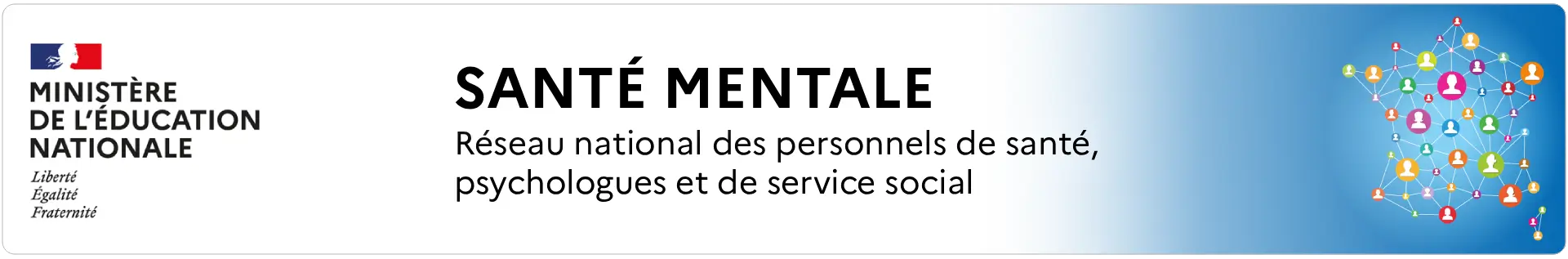 Bannière SANTE MENTALE  _  Réseau national des personnels de santé, psychologues et de service social
